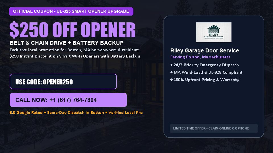 Riley Garage Door Service $250 OFF Premium LiftMaster Opener Installation